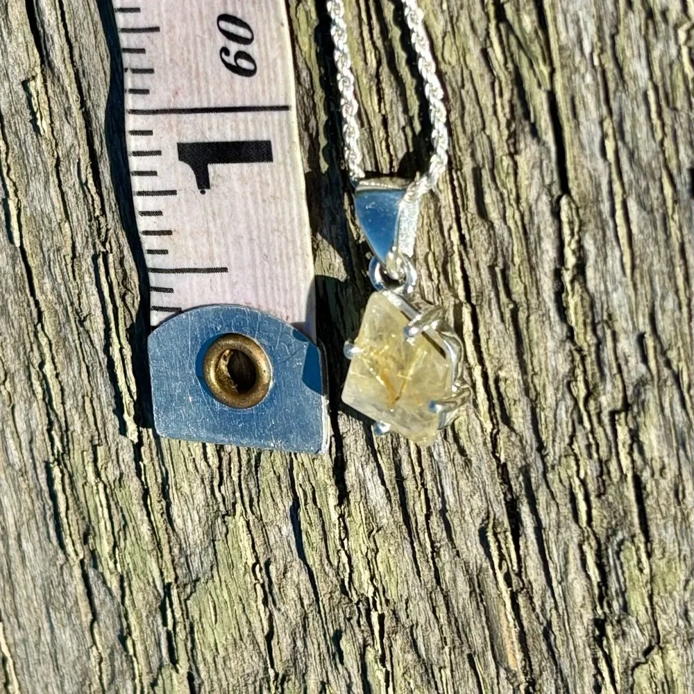 Golden Rutilated Quartz Necklace - Picture 14 of 15